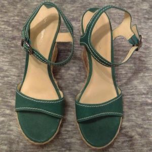 Via Spiga Teal wedge sandals Size 9